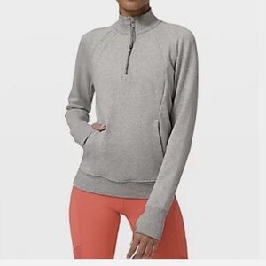 Lululemon Women’s Grey Scuba Neck 1/4 Zip Pullover Sz 6